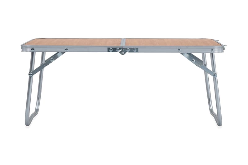 Hopfällbart campingbord brun aluminium 60x40 cm - Brun - Utemöbler - Trädgårdsbord & Utebord - Campingbord