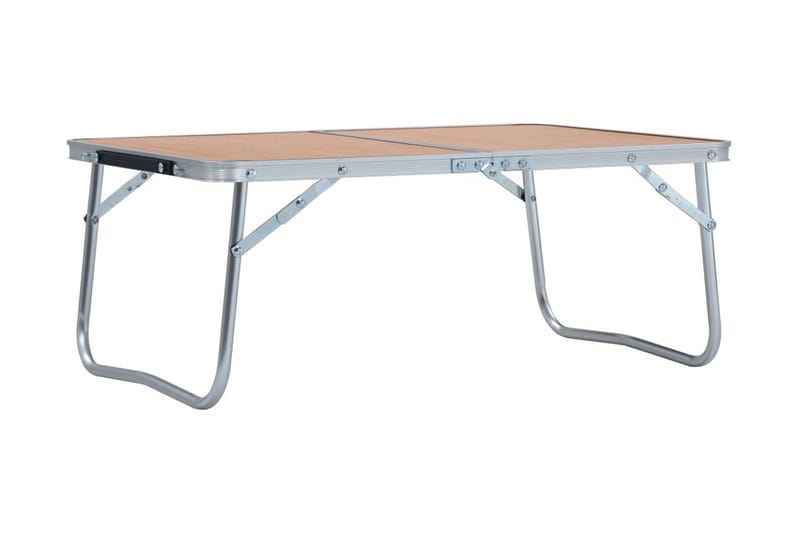 Hopfällbart campingbord brun aluminium 60x40 cm - Brun - Utemöbler - Trädgårdsbord & Utebord - Campingbord