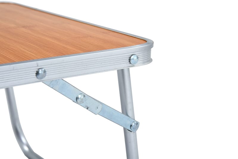 Hopfällbart campingbord brun aluminium 60x40 cm - Brun - Utemöbler - Trädgårdsbord & Utebord - Campingbord