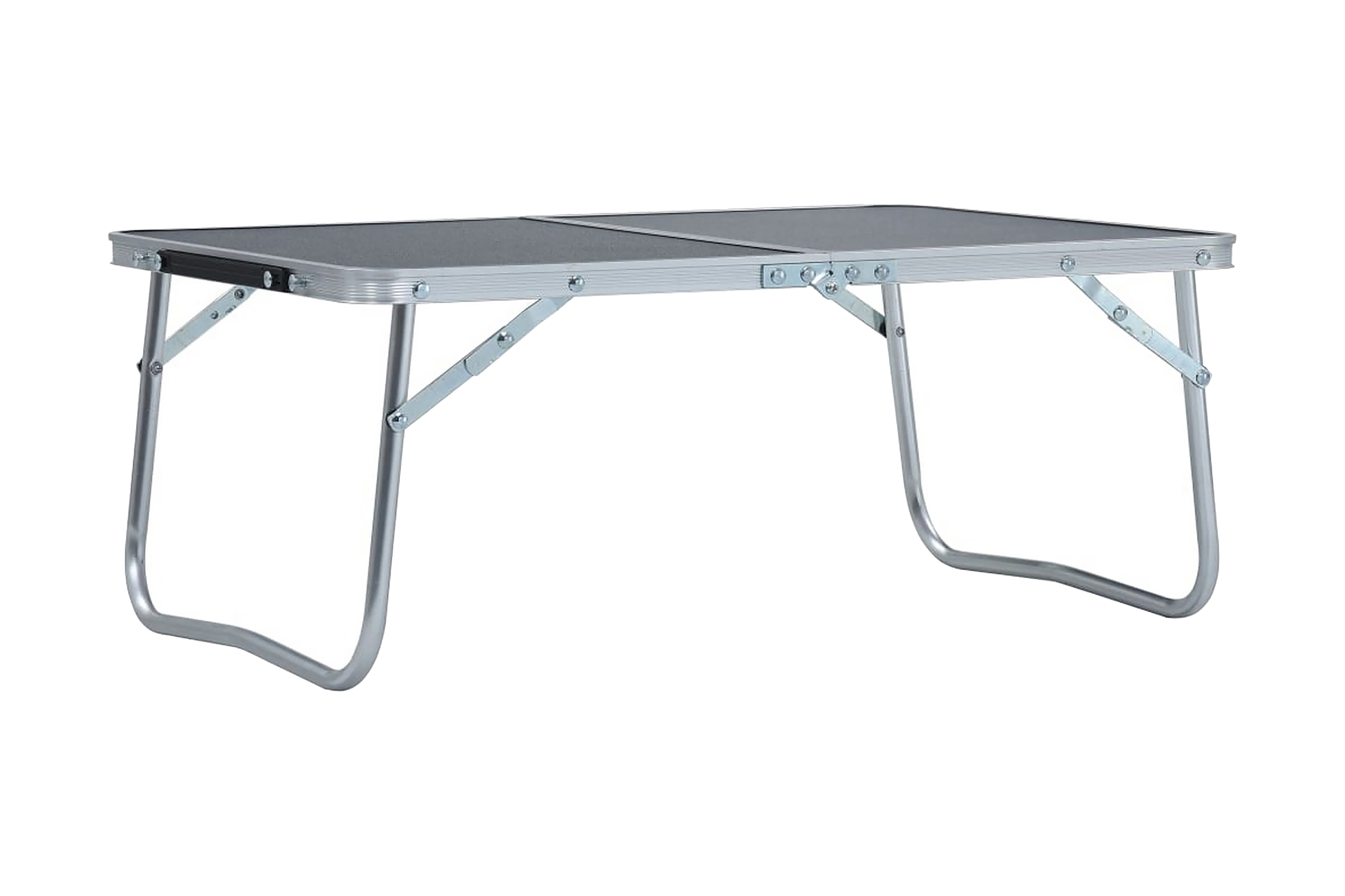 Hopfällbart campingbord grå aluminium 60×40 cm – Grå