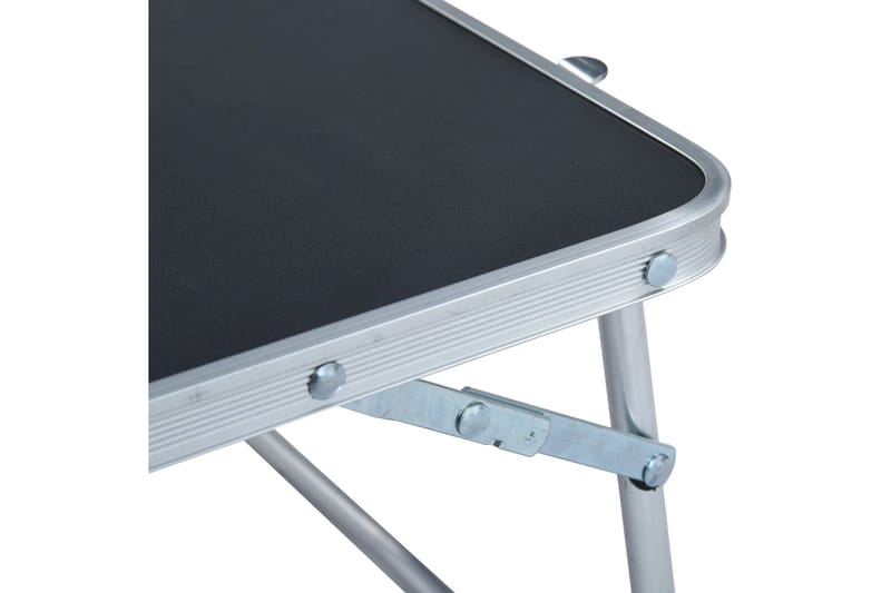 Hopfällbart campingbord grå aluminium 60x40 cm - Grå - Utemöbler - Trädgårdsbord & Utebord - Campingbord