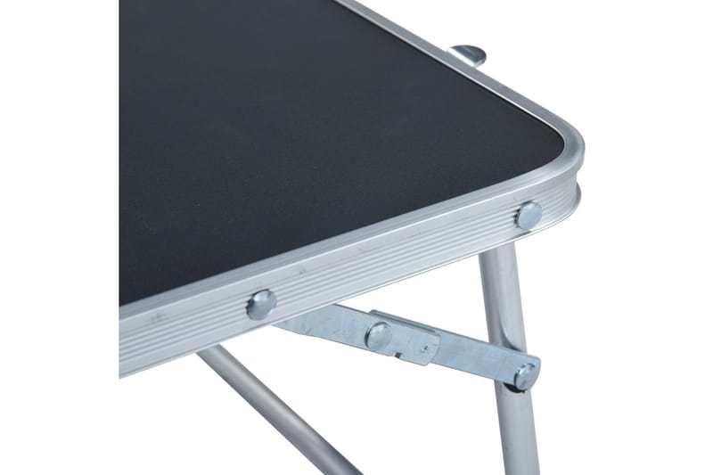 Hopfällbart campingbord gr�å aluminium 60x40 cm - Grå - Campingbord