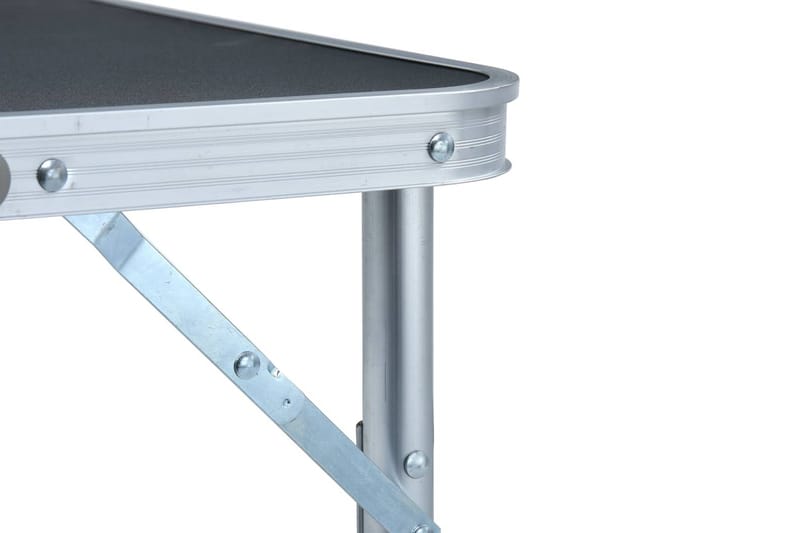 Hopfällbart campingbord grå aluminium 60x45 cm - Grå - Utemöbler - Trädgårdsbord & Utebord - Campingbord
