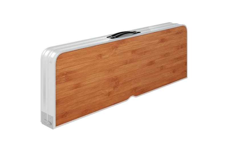 Hopfällbart campingbord med 2 bänkar aluminium brun - Brun - Utemöbler - Trädgårdsbord & Utebord - Campingbord