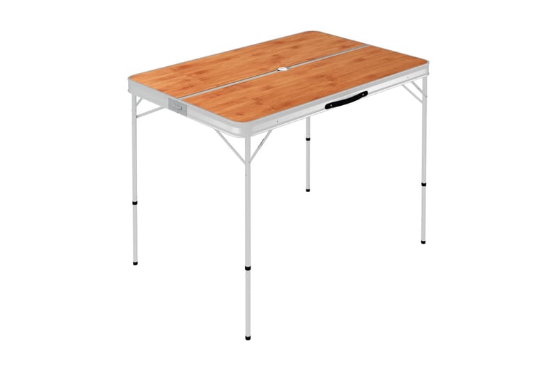 Hopfällbart campingbord med 2 bänkar aluminium brun - Brun - Utemöbler - Trädgårdsbord & Utebord - Campingbord
