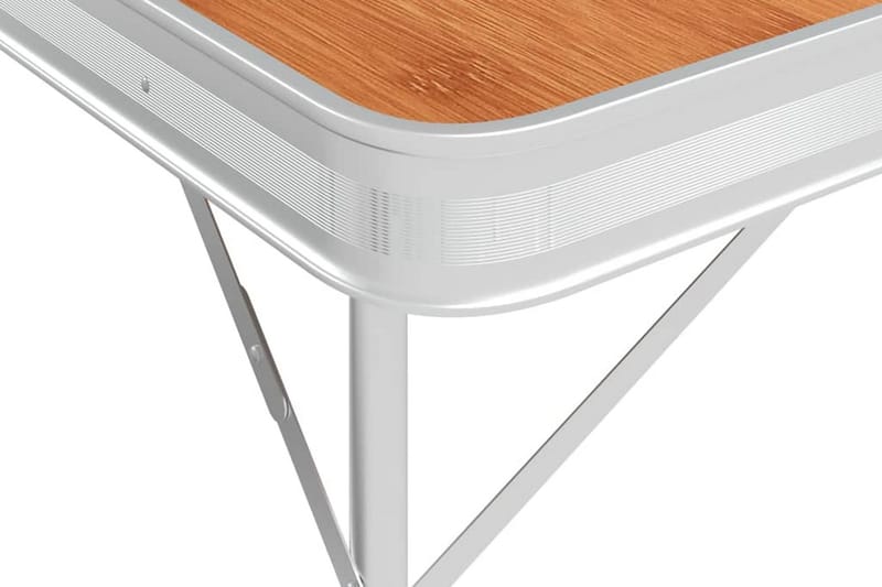 Hopfällbart campingbord med 2 bänkar aluminium brun - Brun - Utemöbler - Trädgårdsbord & Utebord - Campingbord