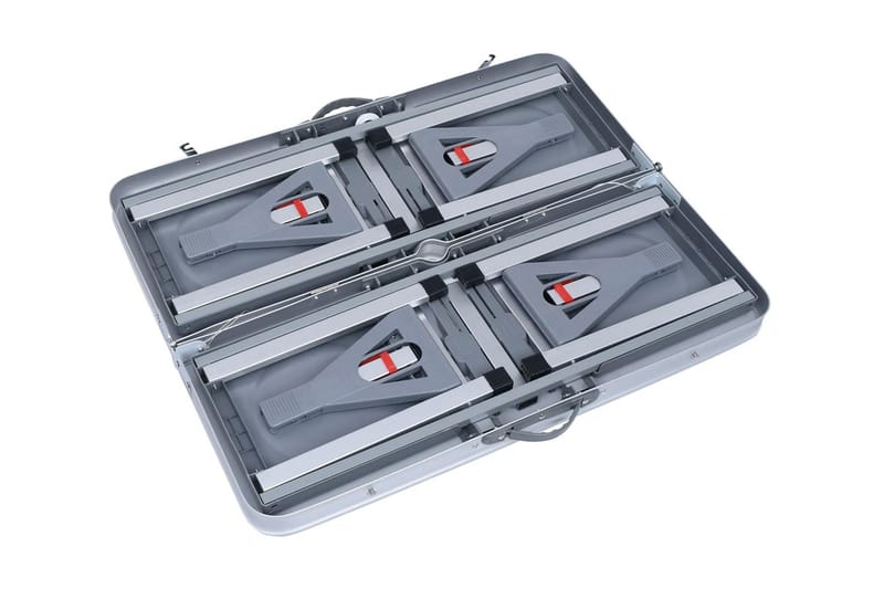 Hopfällbart campingbord med 4 sitsar stål aluminium - Silver - Utemöbler - Trädgårdsbord & Utebord - Campingbord