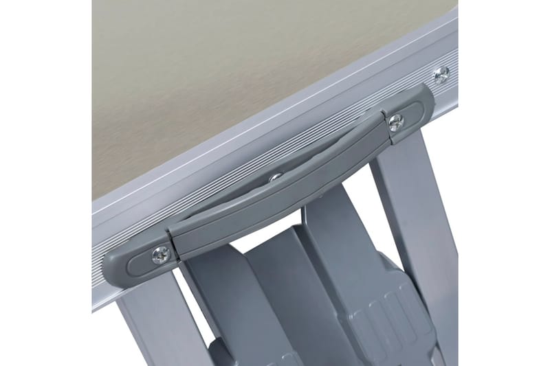 Hopfällbart campingbord med 4 sitsar stål aluminium - Silver - Utemöbler - Trädgårdsbord & Utebord - Campingbord