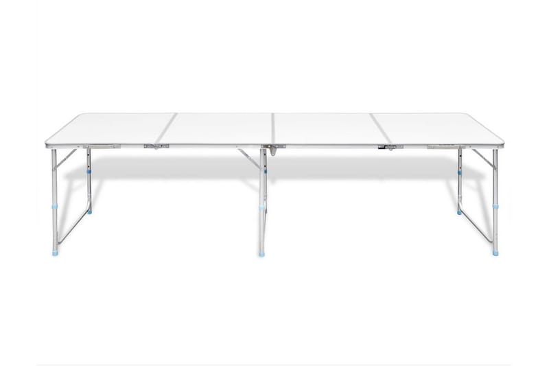 Hopfällbart campingbord med justerbar höjd Aluminium 240x60 - Vit - Campingbord