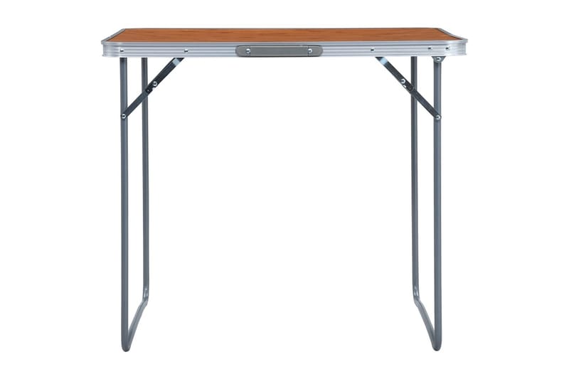 Hopfällbart campingbord med metallram 80x60 cm - Brun - Utemöbler - Trädgårdsbord & Utebord - Campingbord