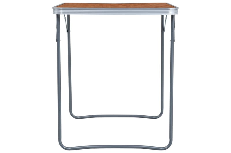 Hopfällbart campingbord med metallram 80x60 cm - Brun - Utemöbler - Trädgårdsbord & Utebord - Campingbord