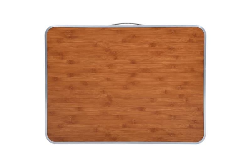 Hopfällbart campingbord med metallram 80x60 cm - Brun - Utemöbler - Trädgårdsbord & Utebord - Campingbord