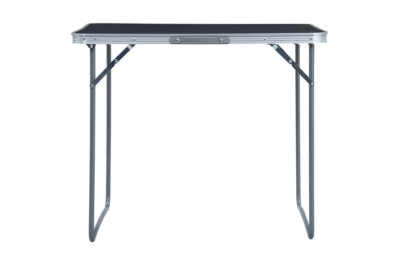 Hopfällbart campingbord med metallram 80x60 cm grå - Grå - Utemöbler - Trädgårdsbord & Utebord - Campingbord