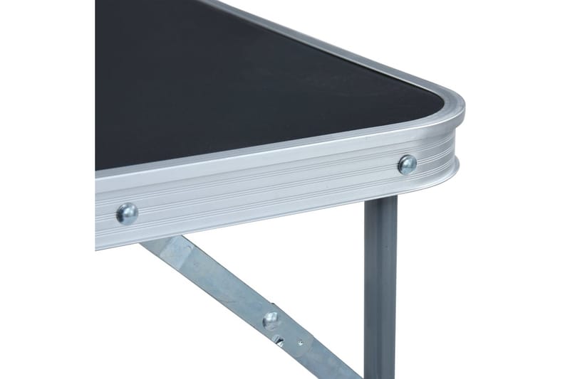 Hopfällbart campingbord med metallram 80x60 cm grå - Grå - Utemöbler - Trädgårdsbord & Utebord - Campingbord