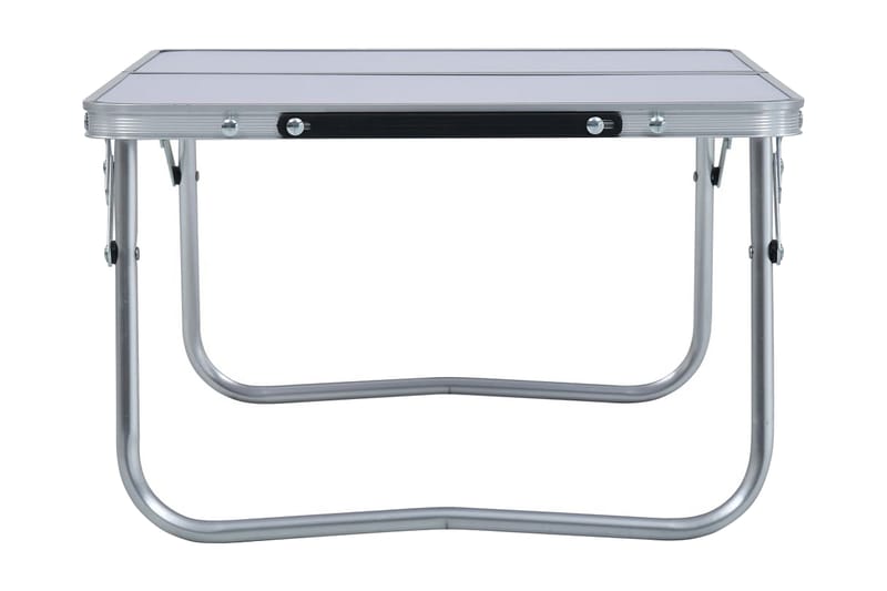 Hopfällbart campingbord vit aluminium 60x40 cm - Vit - Utemöbler - Trädgårdsbord & Utebord - Campingbord