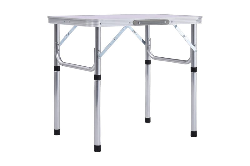 Hopfällbart campingbord vit aluminium 60x45 cm - Vit - Utemöbler - Trädgårdsbord & Utebord - Campingbord