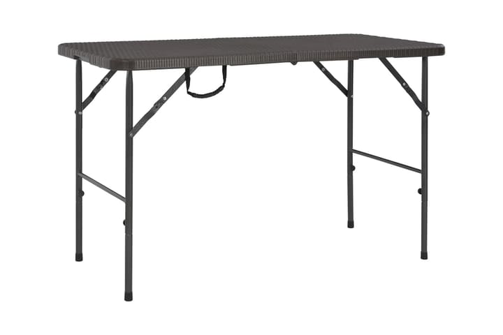 Hopfällbart trädgårdsbord brun 120x60x74 cm HDPE rotting - Campingbord