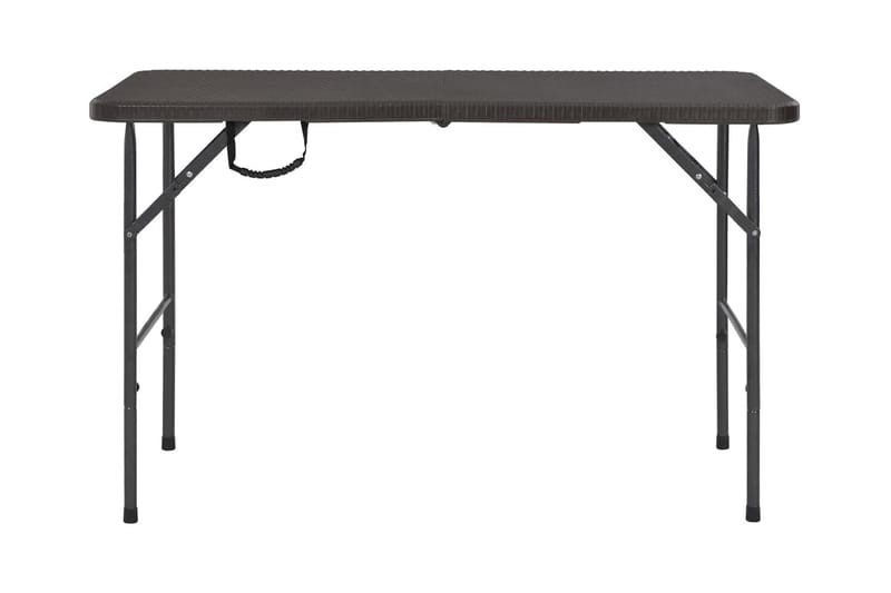 Hopfällbart trädgårdsbord brun 120x60x74 cm HDPE rotting - Brun - Utemöbler - Trädgårdsbord & Utebord - Campingbord