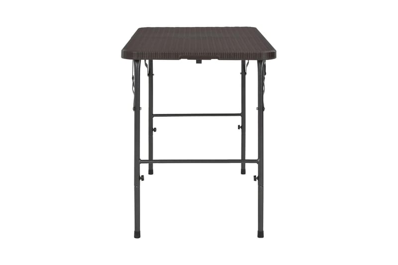 Hopfällbart trädgårdsbord brun 120x60x74 cm HDPE rotting - Brun - Utemöbler - Trädgårdsbord & Utebord - Campingbord