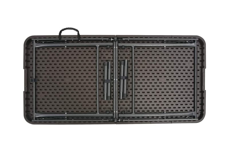 Hopfällbart trädgårdsbord brun 120x60x74 cm HDPE rotting - Brun - Utemöbler - Trädgårdsbord & Utebord - Campingbord