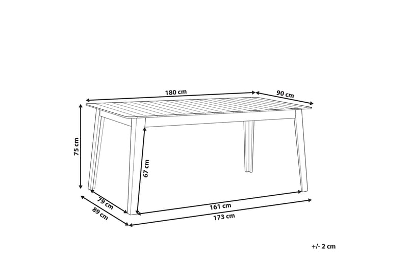 CELLINO Matbord Utomhus 180x90 cm Ljusbrun - Utemöbler - Trädgårdsbord & Utebord - Matbord ute