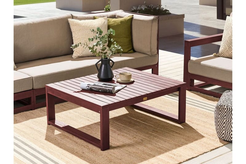 Des Moines Sidobord och Soffbord Utomhus 90 cm Trä - Rödbrun - Utemöbler - Trädgårdsbord & Utebord - Sidobord utomhus