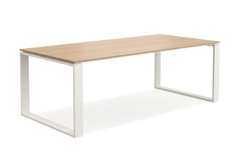 Devon Stort Rektangulärt Matbord utomhus 210x100 cm i aluminium - Beige - Utemöbler - Trädgårdsbord & Utebord - Matbord ute