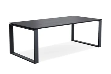 Devon Stort Rektangulärt Matbord utomhus 210x100 cm i aluminium - Svart - Utemöbler - Trädgårdsbord & Utebord - Matbord ute