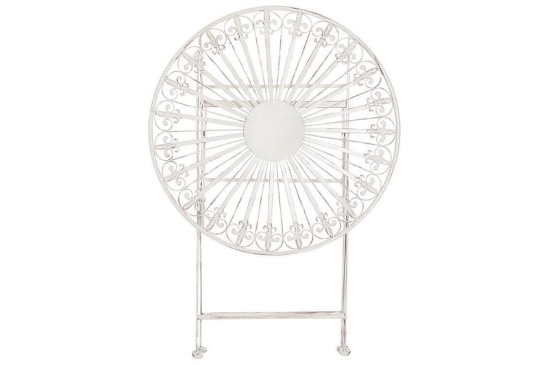 Dursley Runt Hopfällbart Cafébord och Kaffebord Utomhus 45 cm Metall - Vit - Utemöbler - Trädgårdsbord & Utebord - Cafebord