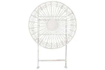 Dursley Runt Hopfällbart Cafébord och Kaffebord Utomhus 45 cm Metall - Vit - Utemöbler - Trädgårdsbord & Utebord - Cafebord