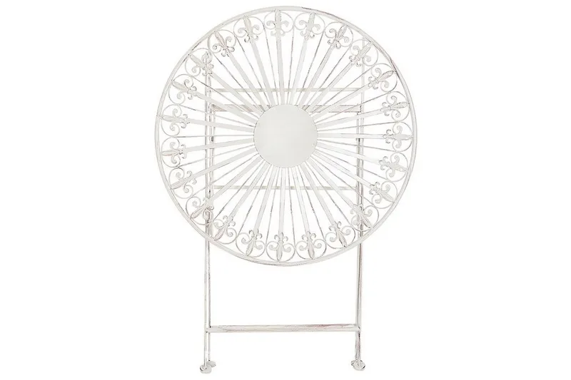 Dursley Runt Hopfällbart Cafébord och Kaffebord Utomhus 45 cm Metall - Vit - Utemöbler - Trädgårdsbord & Utebord - Cafebord