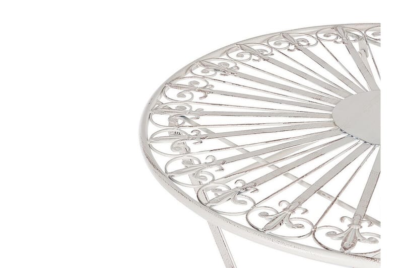 Dursley Runt Hopfällbart Cafébord och Kaffebord Utomhus 45 cm Metall - Vit - Utemöbler - Trädgårdsbord & Utebord - Cafebord