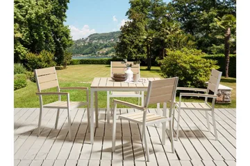 Edmundston Matbord Utomhus 95x95 cm - Beige/Vit - Utemöbler - Trädgårdsbord & Utebord - Matbord ute