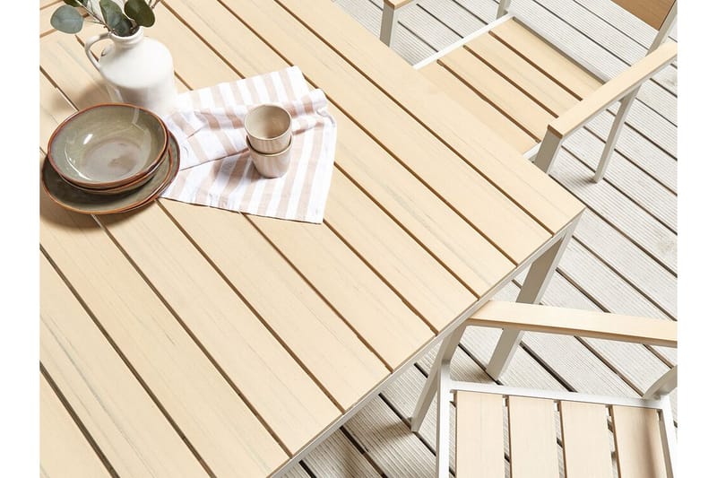 EDMUNDSTON Matbord Utomhus 95x95 cm Beige/Vit - Utemöbler - Trädgårdsbord & Utebord - Matbord ute