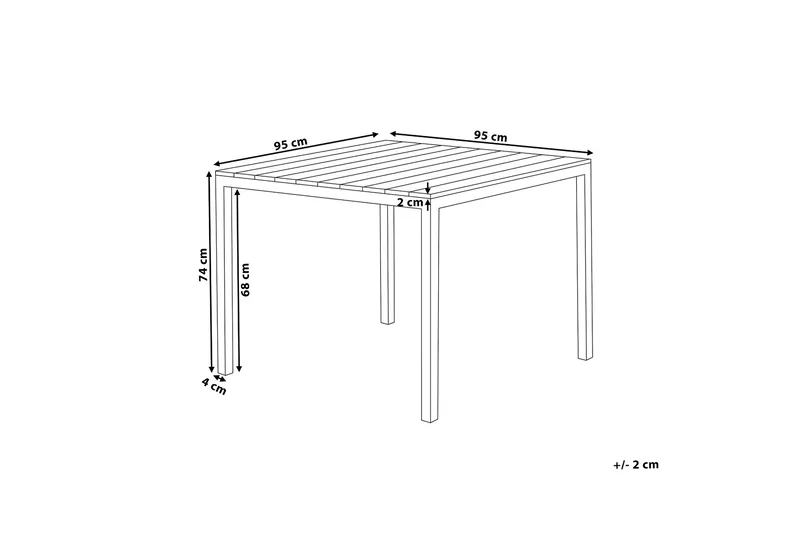 Edmundston Matbord Utomhus 95x95 cm - Beige/Vit - Utemöbler - Trädgårdsbord & Utebord - Matbord ute