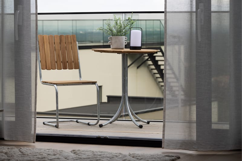 Holmsund Cafébord 65 cm - Natur/Silver - Utemöbler - Trädgårdsbord & Utebord - Cafebord