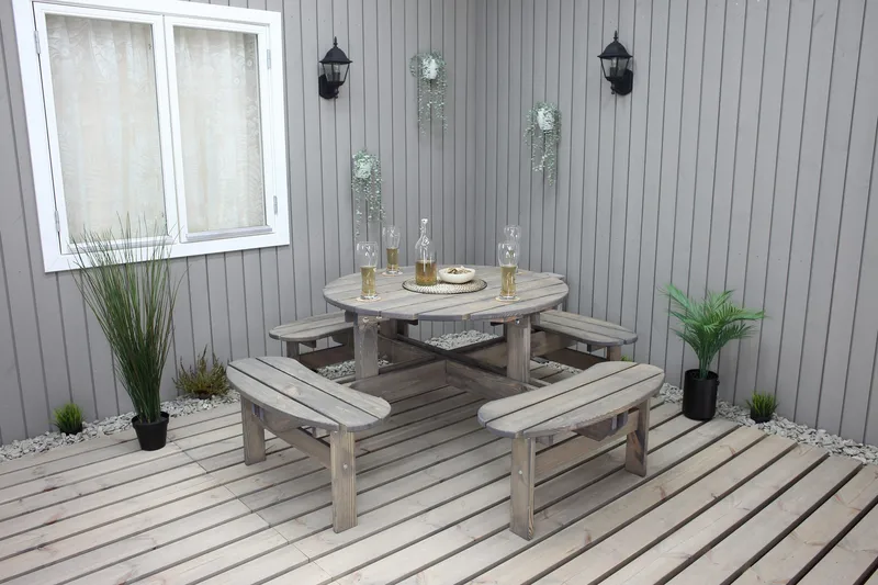 Frankfurt picknikbord - brun - Utemöbler - Trädgårdsbord & Utebord - Picknickbord