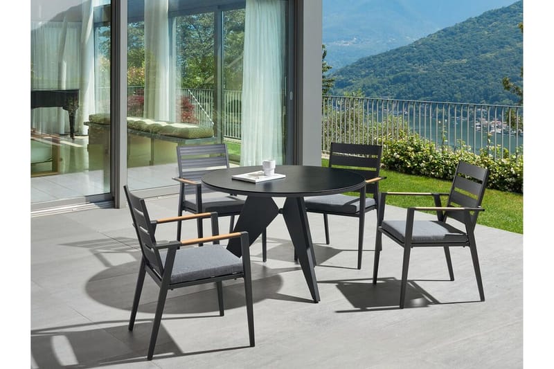 Fuhlner Matbord Utomhus 110 cm - Svart - Utemöbler - Trädgårdsbord & Utebord - Matbord ute