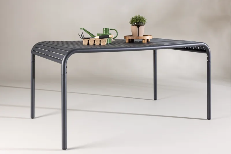 Gardeno Matbord Utomhus 90x150 cm utebord i aluminium - Svart - Utemöbler - Trädgårdsbord & Utebord - Matbord ute