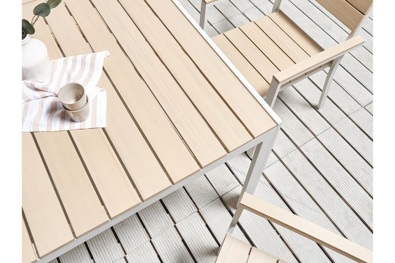 GROSSETO Matbord Utomhus 150x90 cm Beige/Vit - Utemöbler - Trädgårdsbord & Utebord - Matbord ute