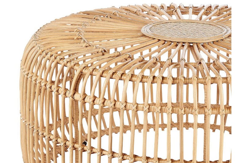 Hartnoy Runt Sidobord och Avlastningsbord Utomhus 85 cm Konstrotting - Beige/Natural - Utemöbler - Trädgårdsbord & Utebord - Sidobord utomhus