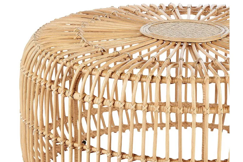 Hartnoy Runt Sidobord och Avlastningsbord Utomhus 85 cm Konstrotting - Beige/Natural - Utemöbler - Trädgårdsbord & Utebord - Sidobord utomhus