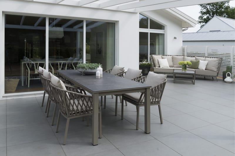 Hillerstorp Jet Set Matbord Utomhus 90 cm Beige - Beige - Utemöbler - Trädgårdsbord & Utebord - Matbord ute