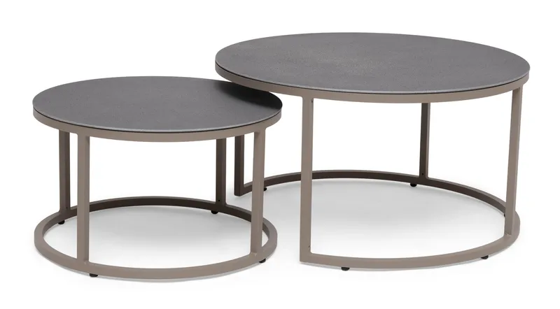 Hillerstorp Jet Set Satsbord Rund Utomhus Beige - Beige - Utemöbler - Trädgårdsbord & Utebord - Soffbord utomhus & loungebord