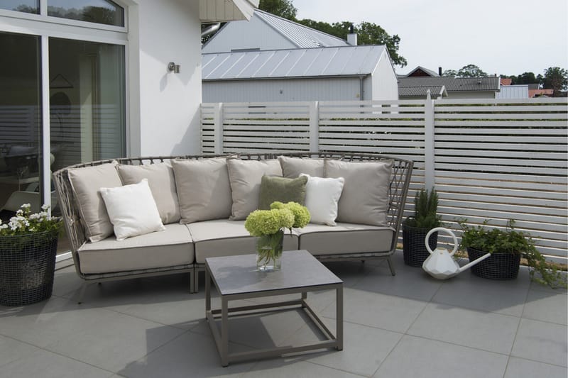 Soffbord Utomhus Hillerstorp Jet Set 70 x 70 cm Beige - Beige - Utemöbler - Trädgårdsbord & Utebord - Sidobord utomhus