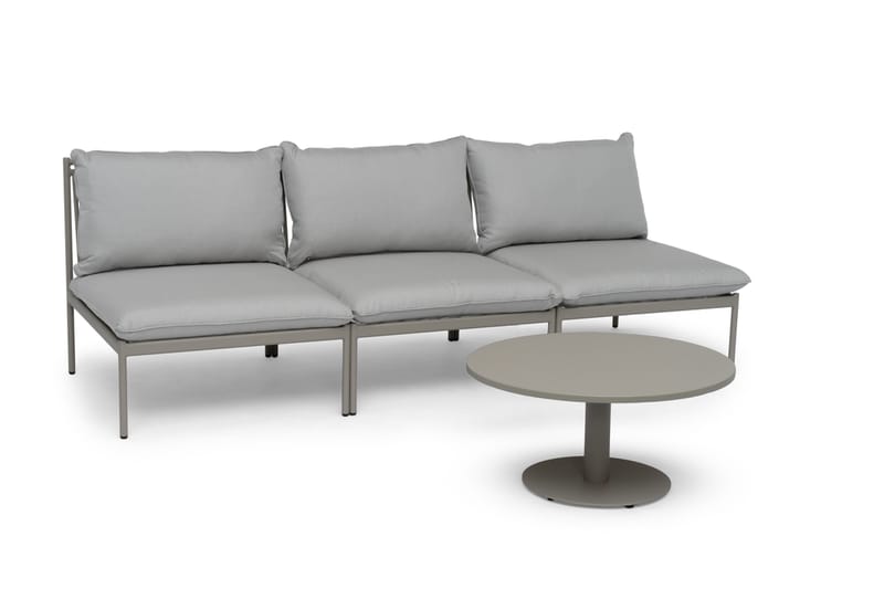 Hillerstorp Näsby Soffbord Utomhus Ø80 cm Sand - Sand - Utemöbler - Trädgårdsbord & Utebord - Soffbord utomhus & loungebord