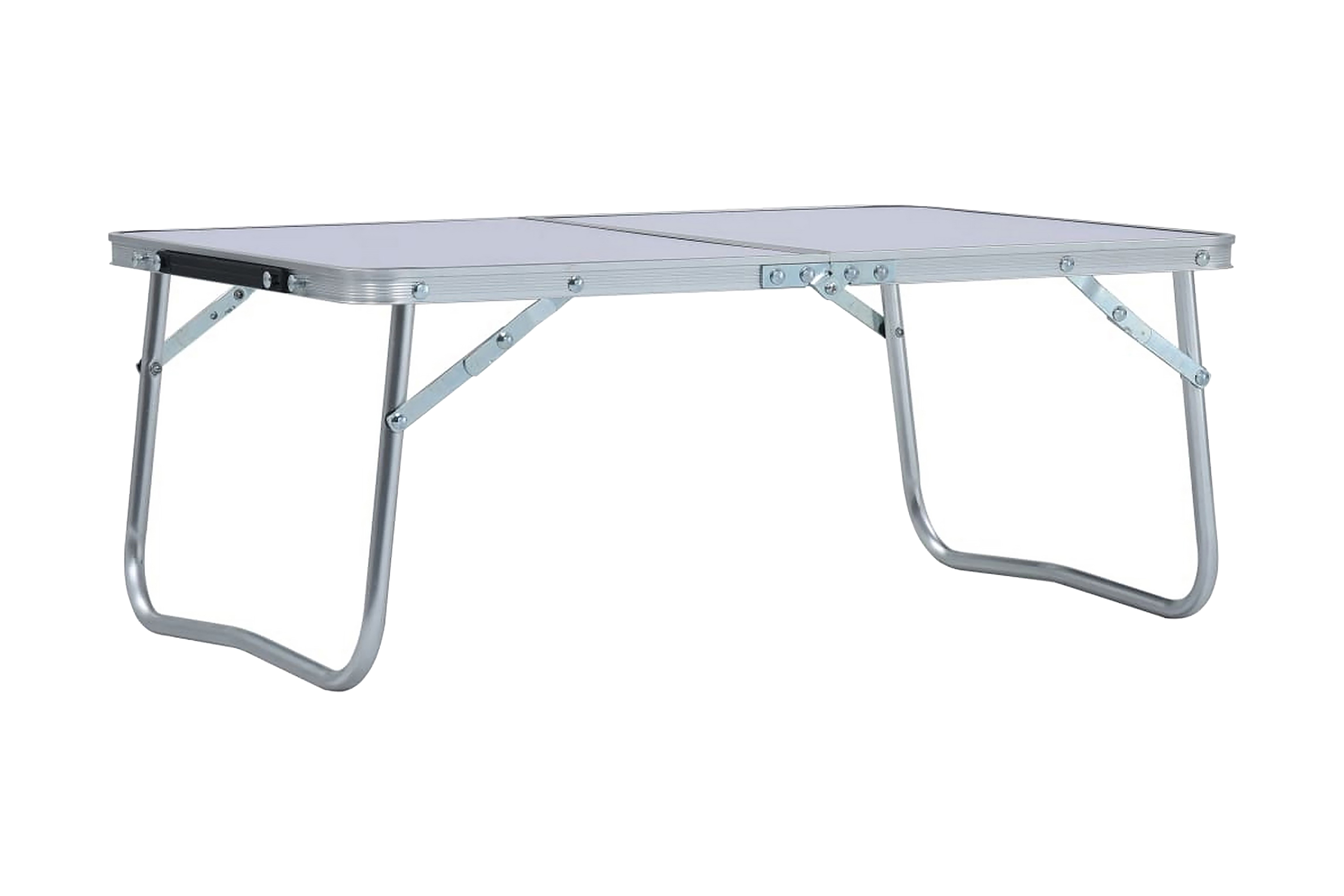 Hopfällbart campingbord vit aluminium 60×40 cm – Vit