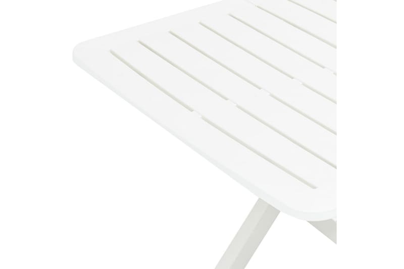 Hopfällbart trädgårdsbord vit 79x72x70 cm plast - Vit - Matbord ute