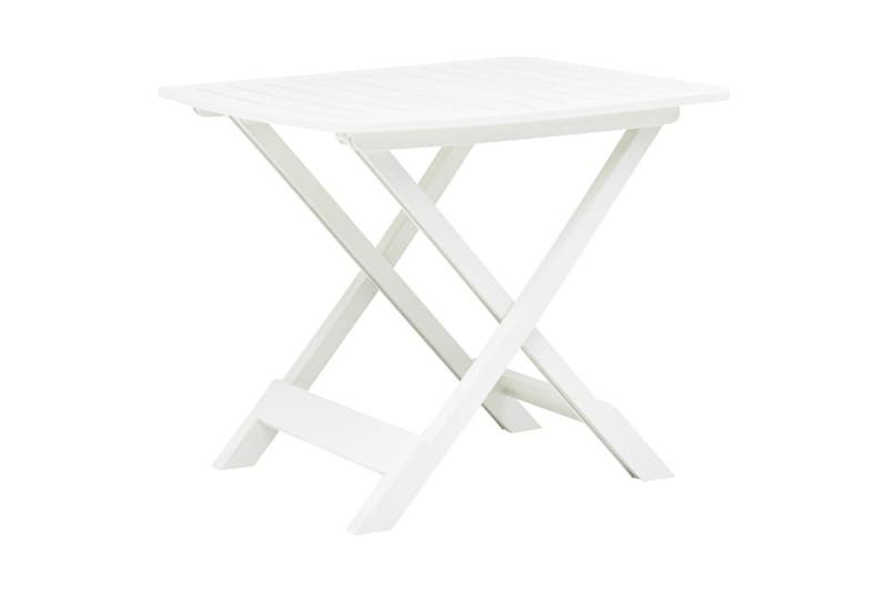 Hopfällbart trädgårdsbord vit 79x72x70 cm plast - Vit - Matbord ute