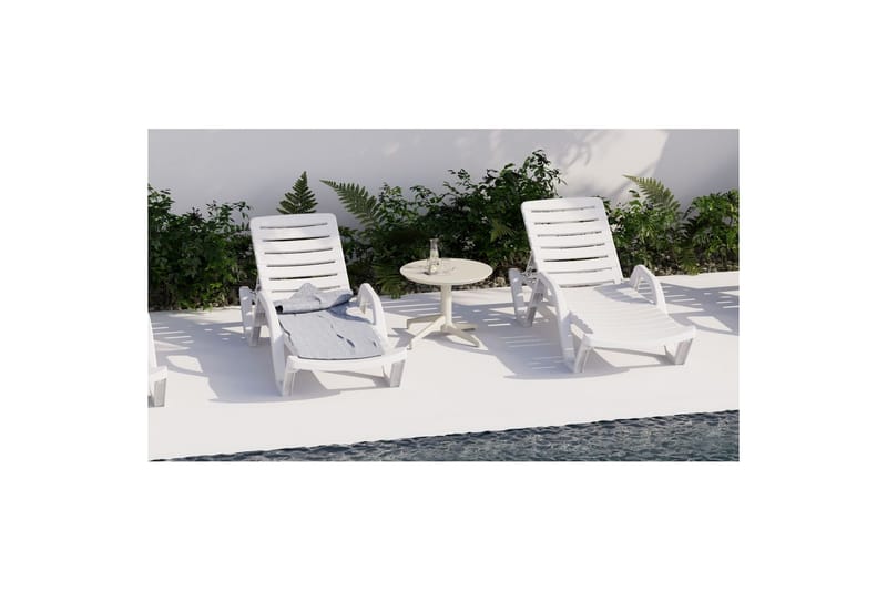 Indumati Sidobord Utomhus 60 cm - Beige - Utemöbler - Trädgårdsbord & Utebord - Sidobord utomhus